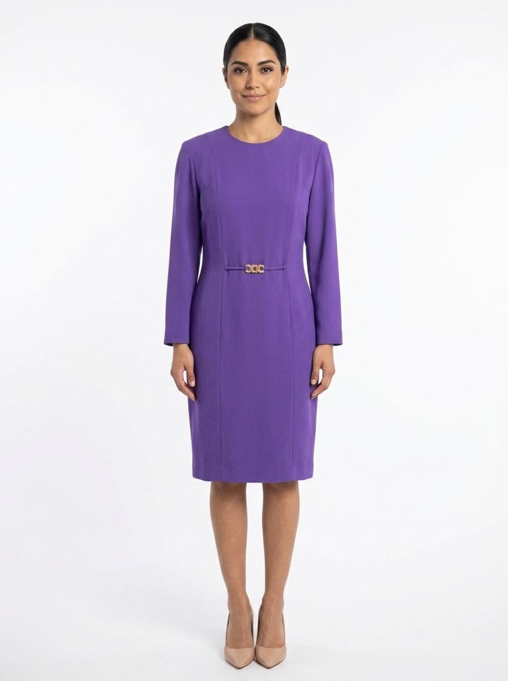 Vintage Henry Lee Purple Sheath Knee Length Dress Women Size Petites